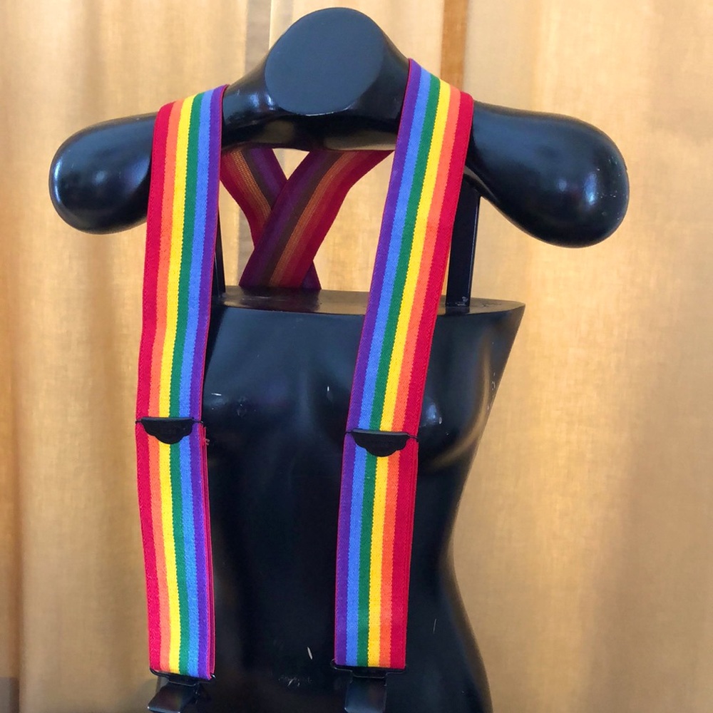 $29 Walking Boss Rainbow Nylon Clip Suspenders adjustable size men’s made in VT